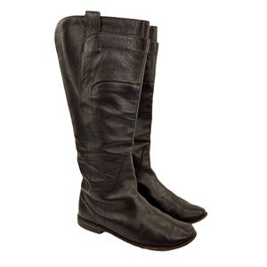 Frye Paige Tall Dark Brown Equestrian Knee High Riding Boots